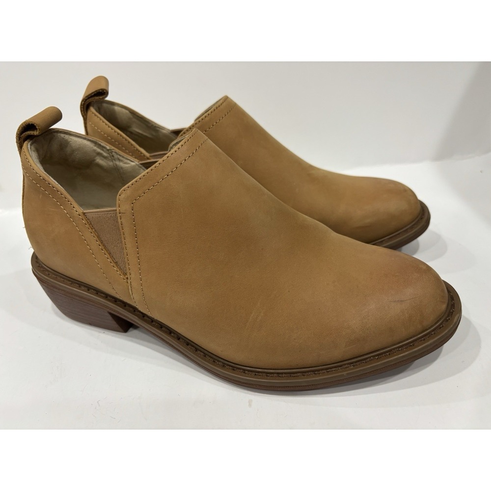 Alegria Women's Tan Leather Slip-On Ankle Booties Shoes Size 37.5 Slip Resistant - Picture 2 of 10